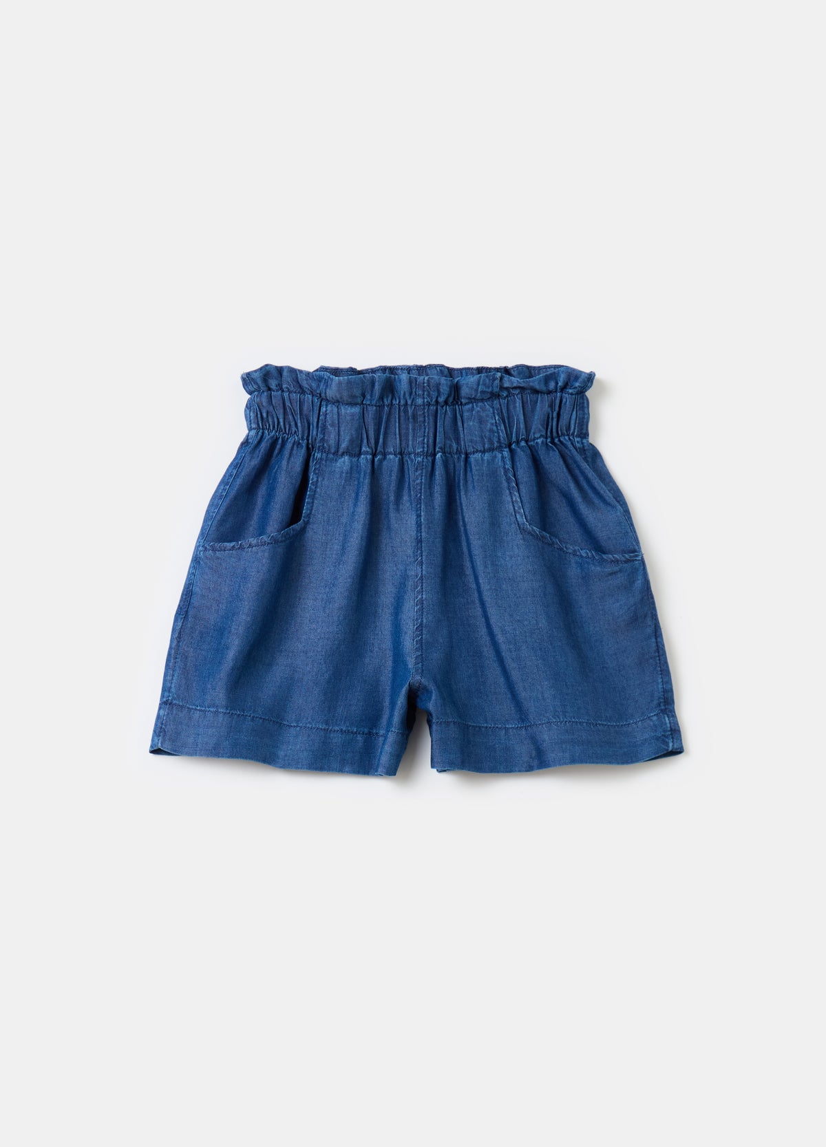 Ovs Denim-Effect Paper Bag Shorts