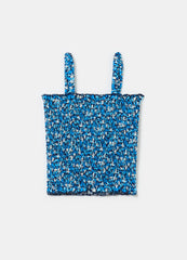 Ovs Smock Stitch Tank Top With Small Flowers