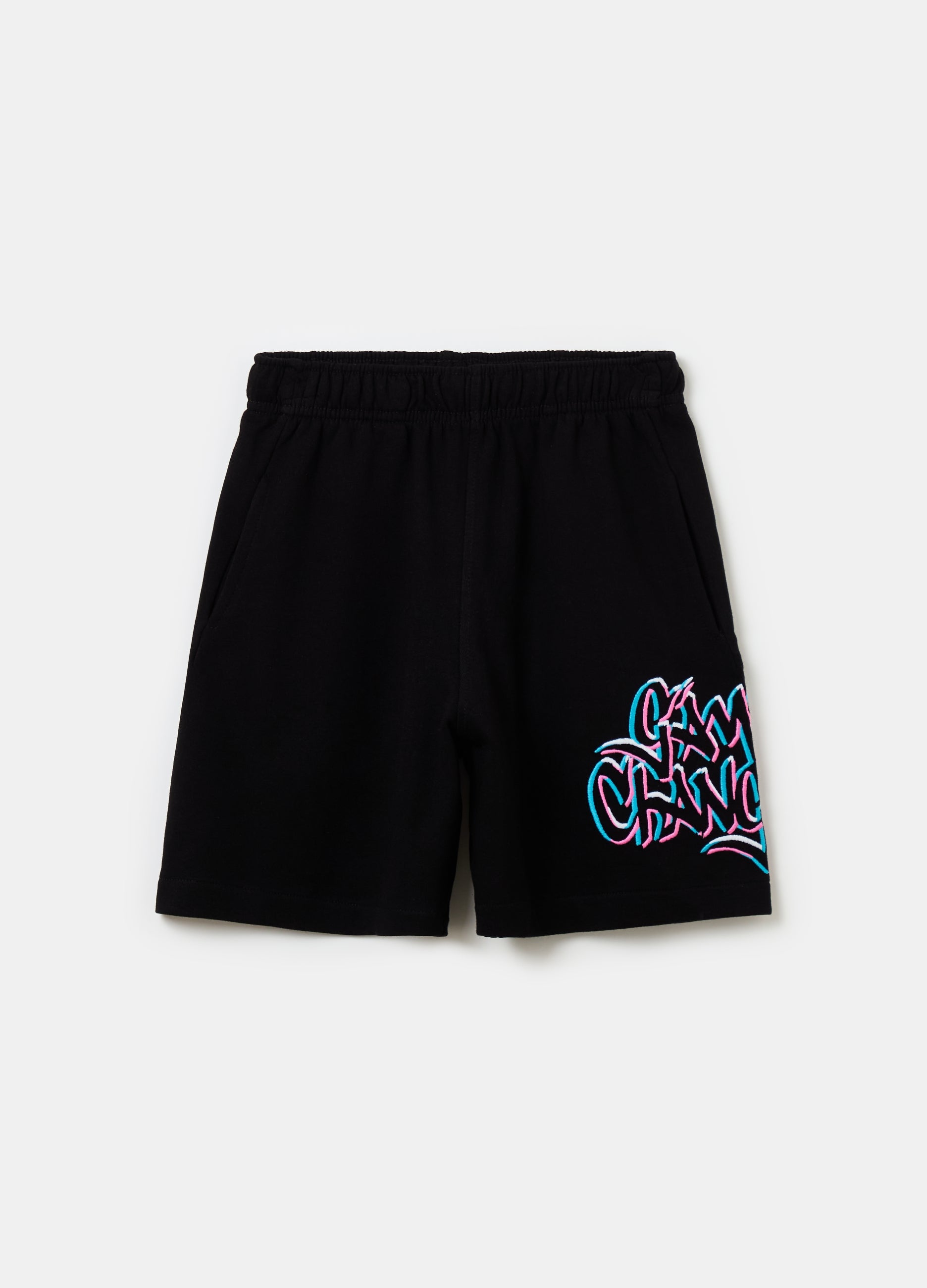 Ovs Bermuda Joggers With Embroidery