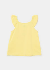 Ovs Cotton Tank Top With Frills And Print
