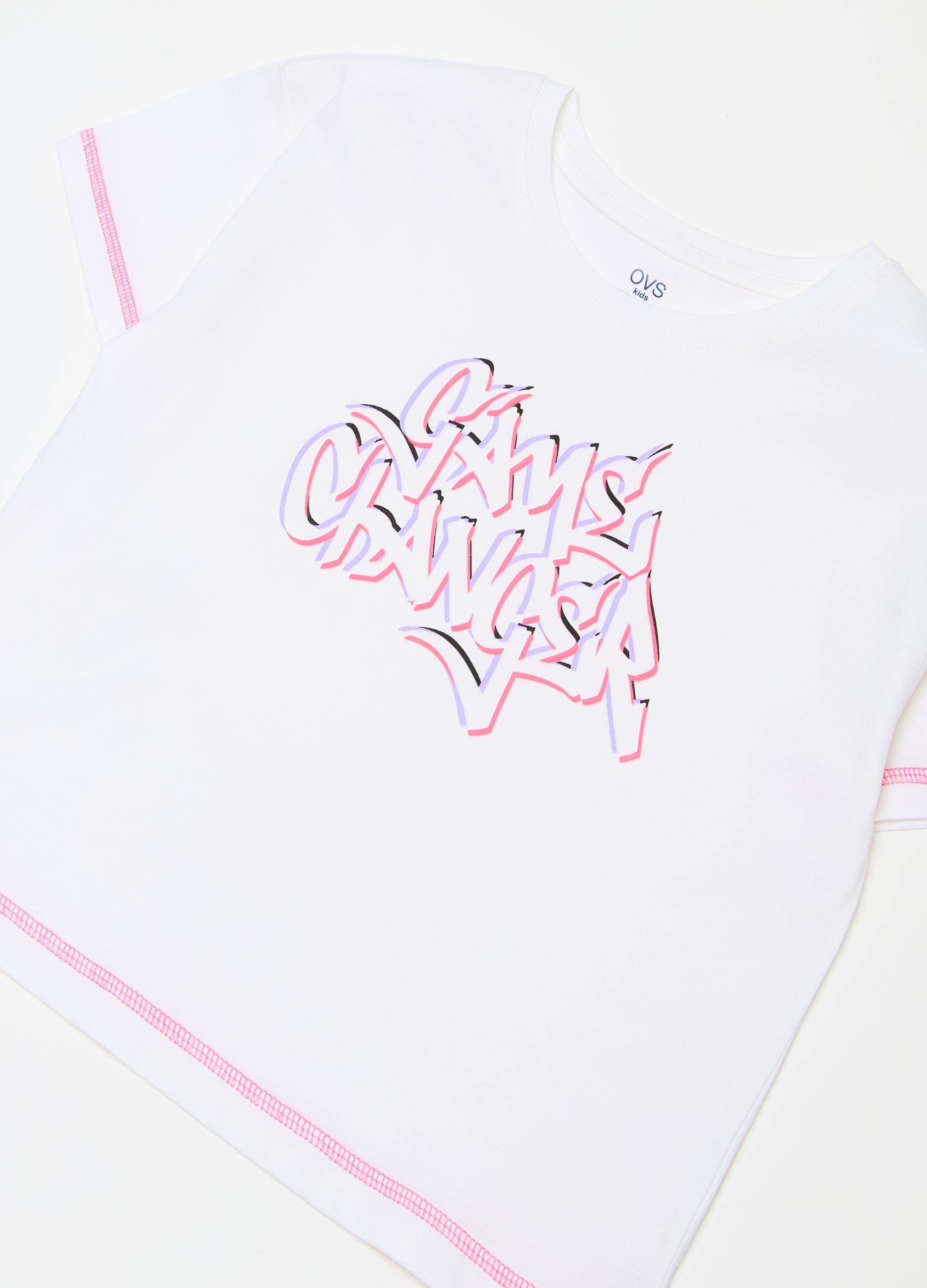 Ovs Jogging Set With Graffiti Lettering Print