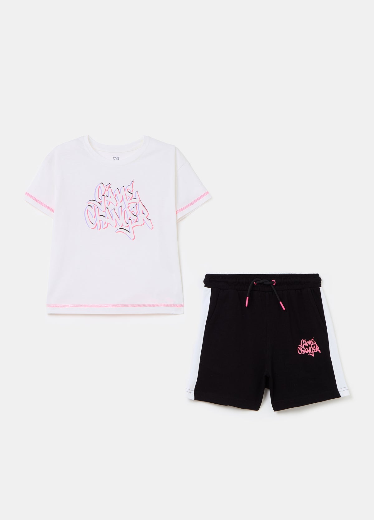 Ovs Jogging Set With Graffiti Lettering Print