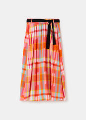 Full Midi Skirt With Check Pattern