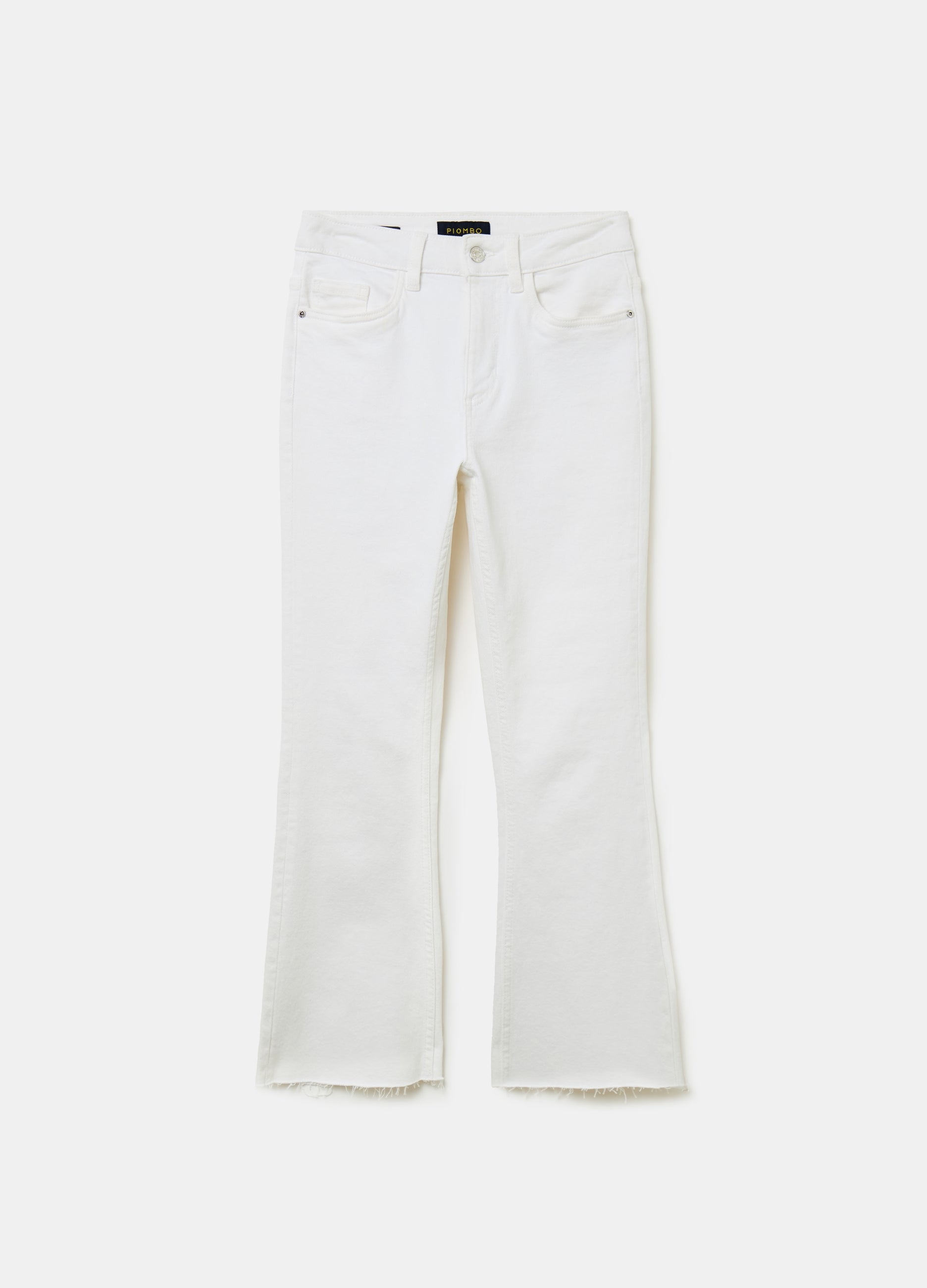 Ovs Flare-Fit Crop Jeans With Raw Edging