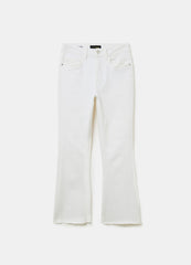 Ovs Flare-Fit Crop Jeans With Raw Edging