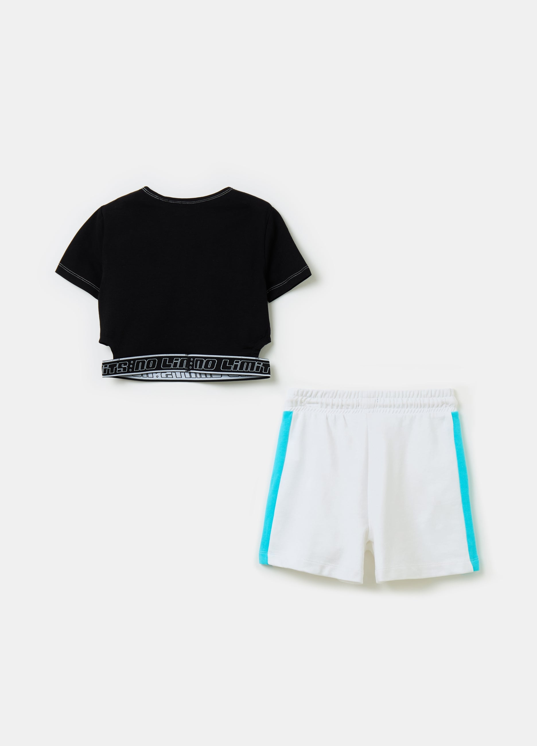 Ovs Jogging Set With Shorts And Cut-Out T-Shirt