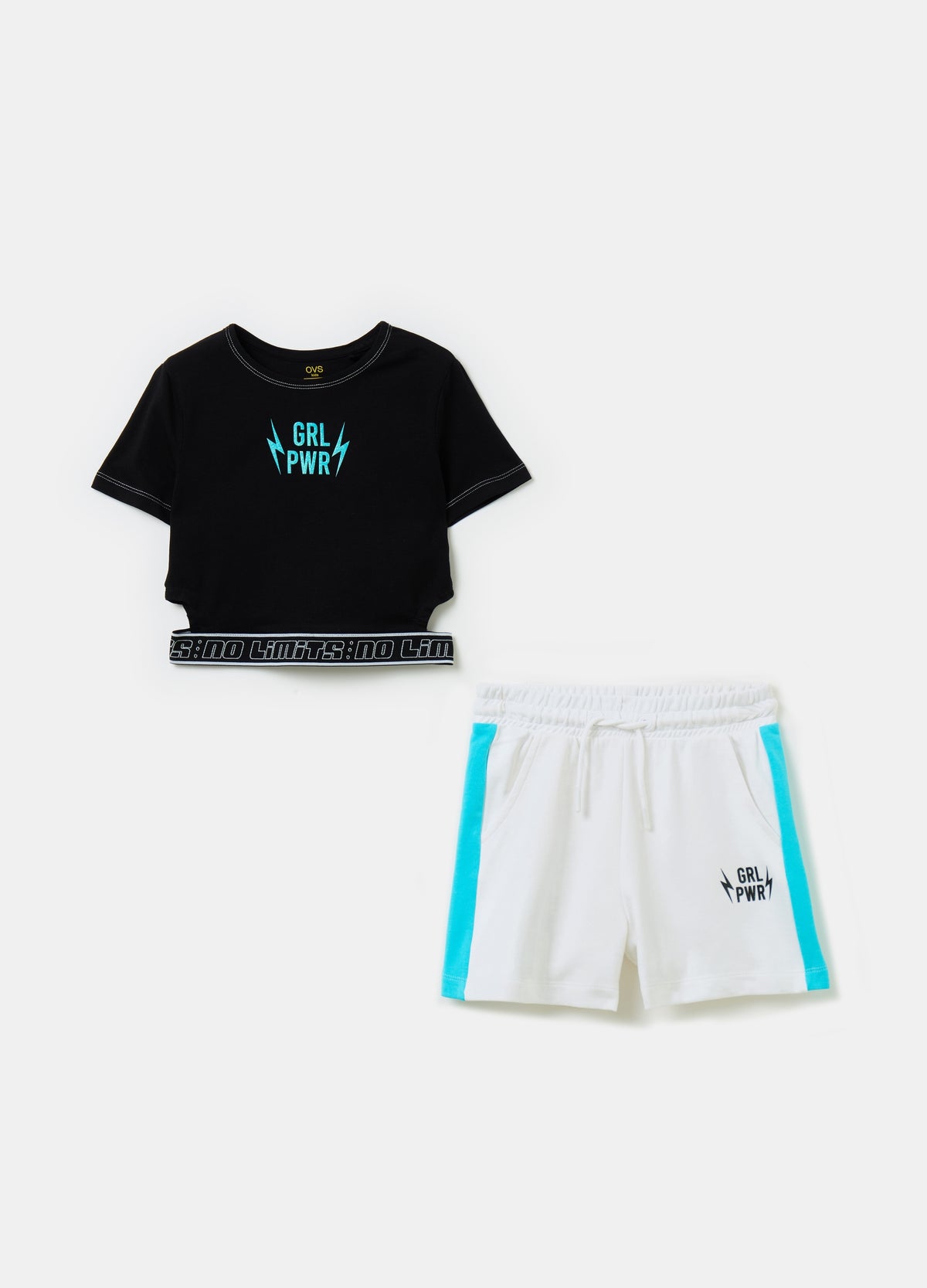 Ovs Jogging Set With Shorts And Cut-Out T-Shirt