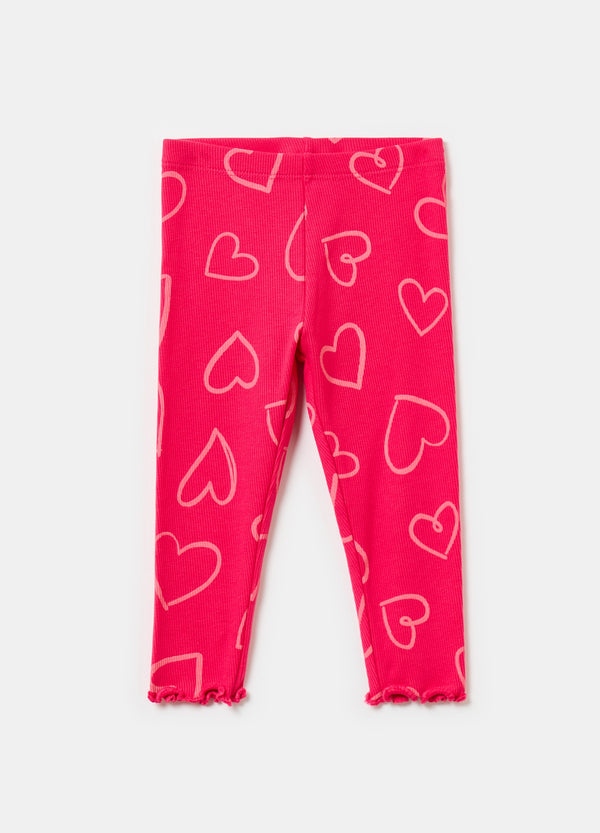 Ovs Ribbed Leggings With Print