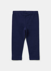 Stretch Cotton Leggings With Bows