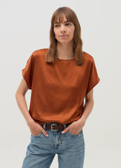 Ovs Satin Blouse With Kimono Sleeves
