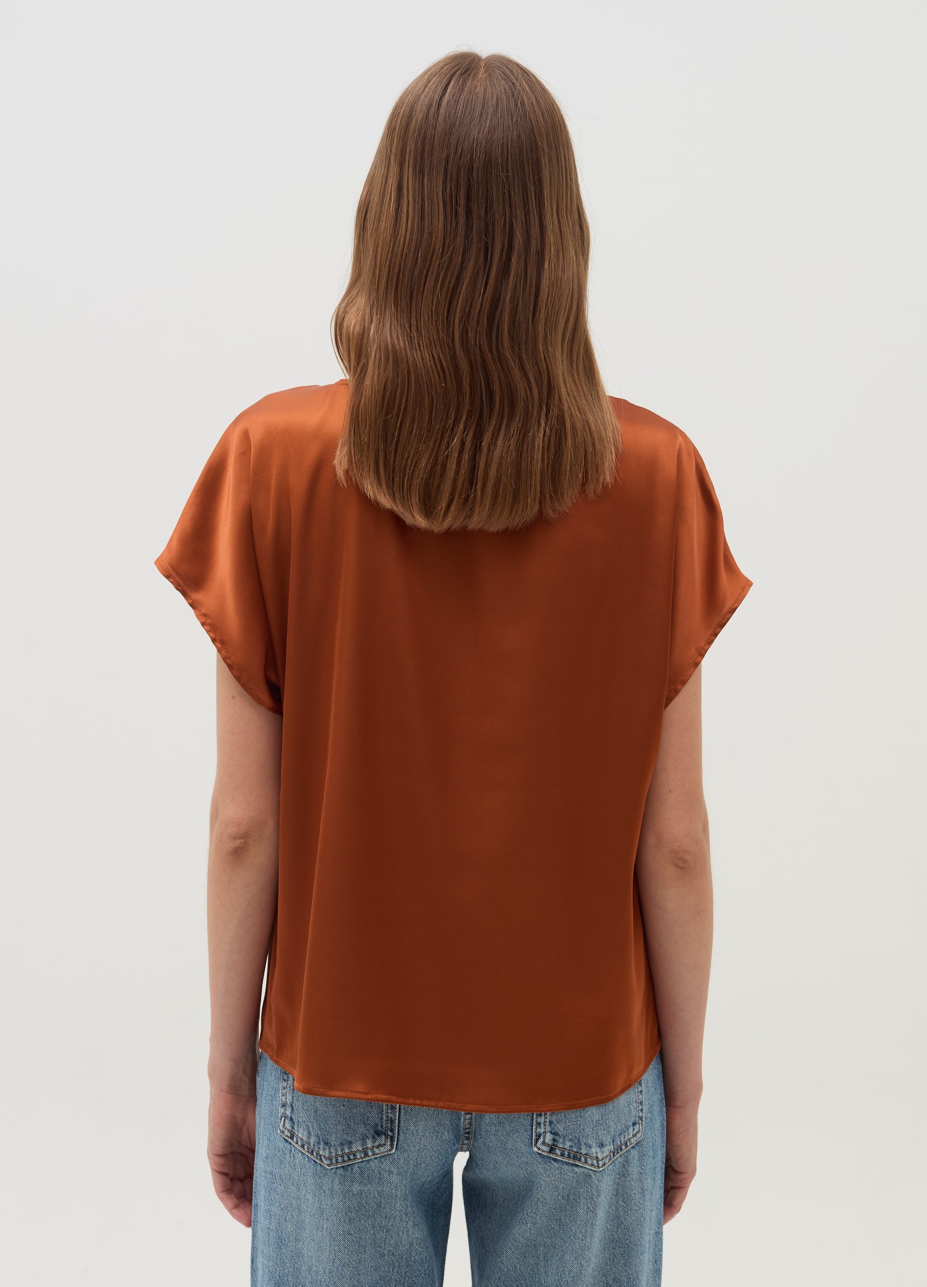 Ovs Satin Blouse With Kimono Sleeves