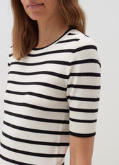 Short-Sleeved Top With Striped Pattern