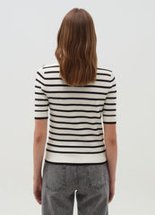Short-Sleeved Top With Striped Pattern