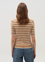 Short-Sleeved Top With Striped Pattern