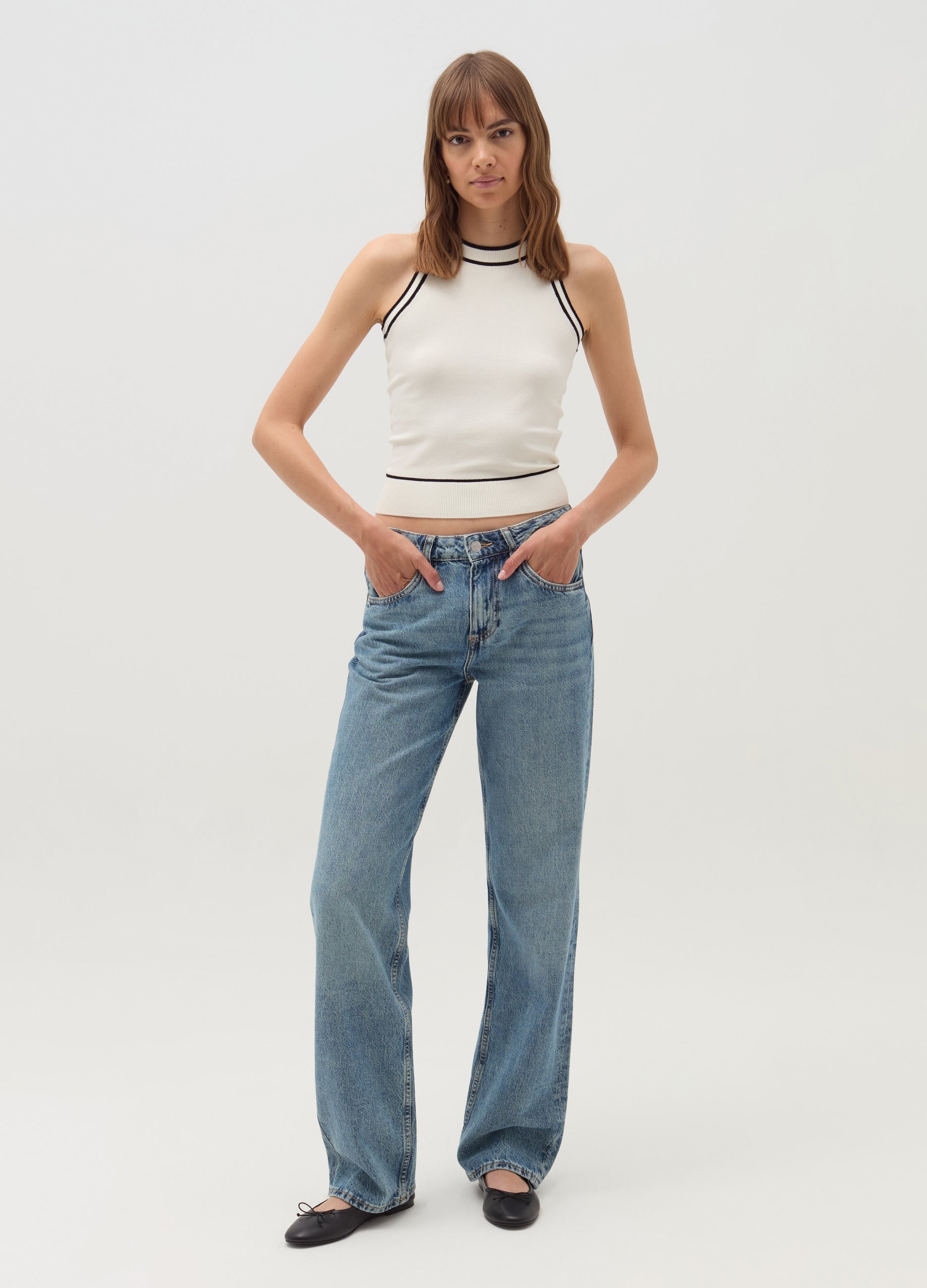 Tank Top With Contrasting Edging
