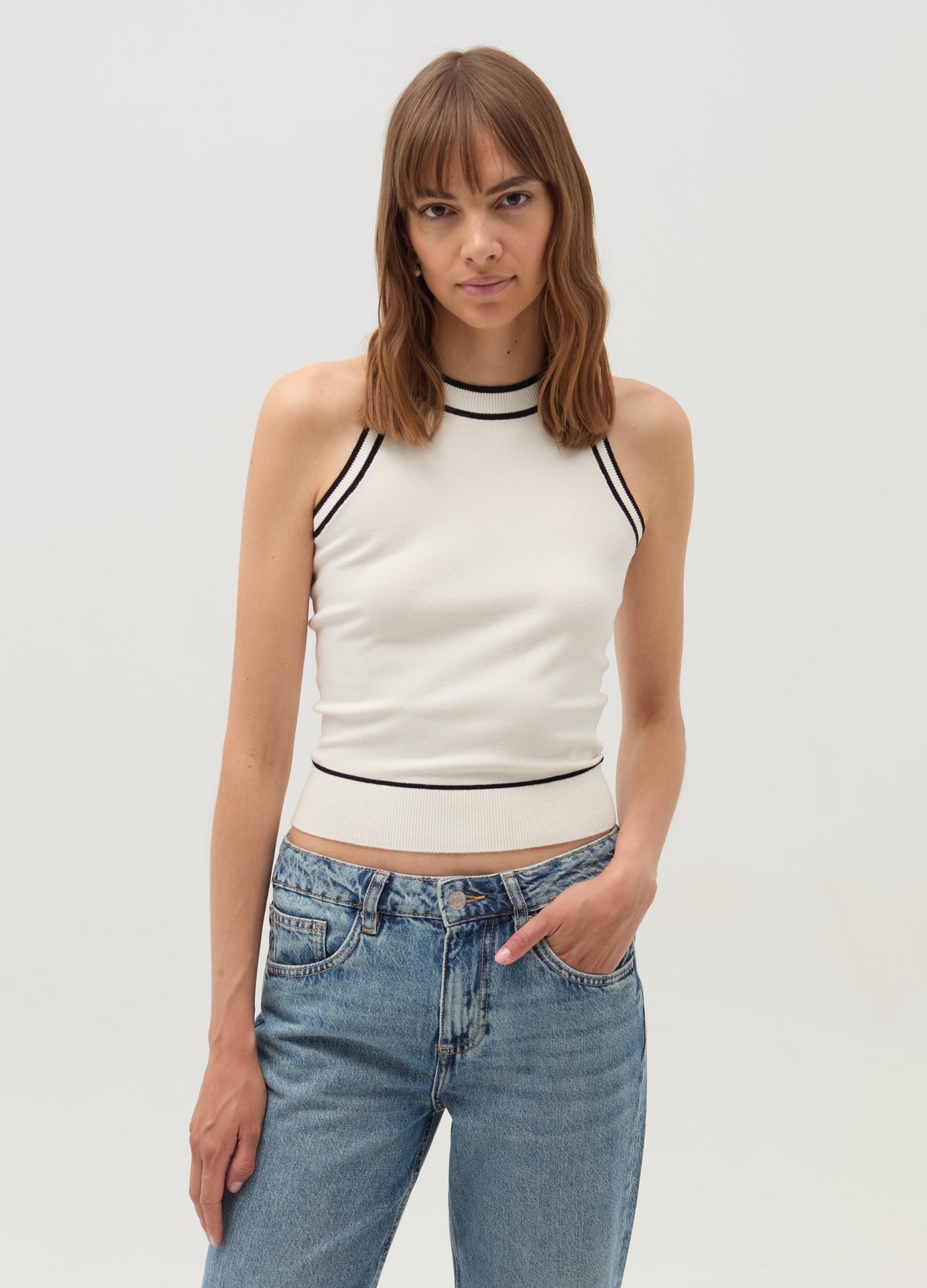 Tank Top With Contrasting Edging