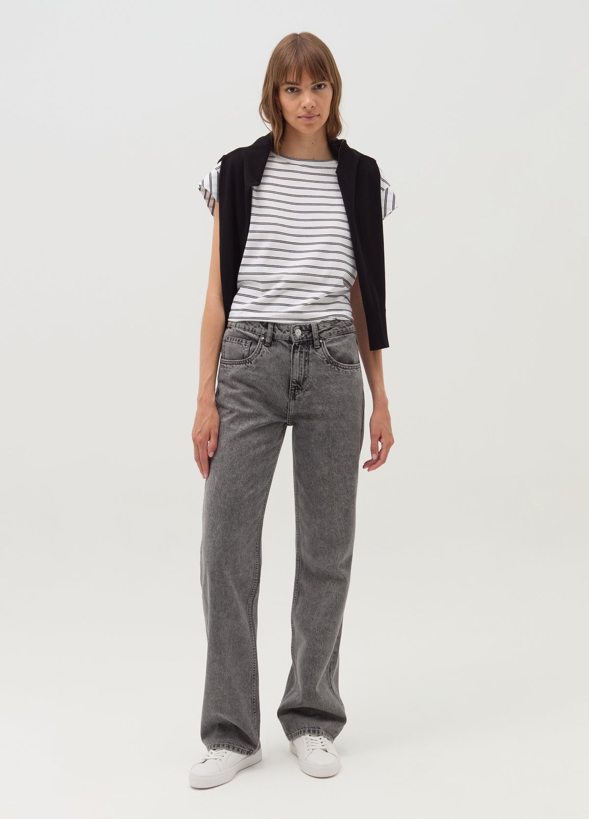 Striped T-Shirt With Kimono Sleeves