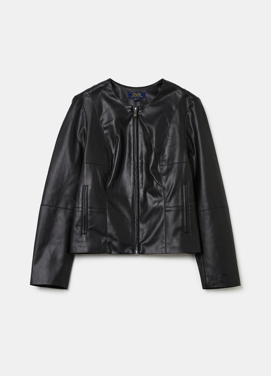 Biker Jacket With Shiny Effect
