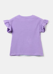 T-Shirt With Sequins And Elsa Print