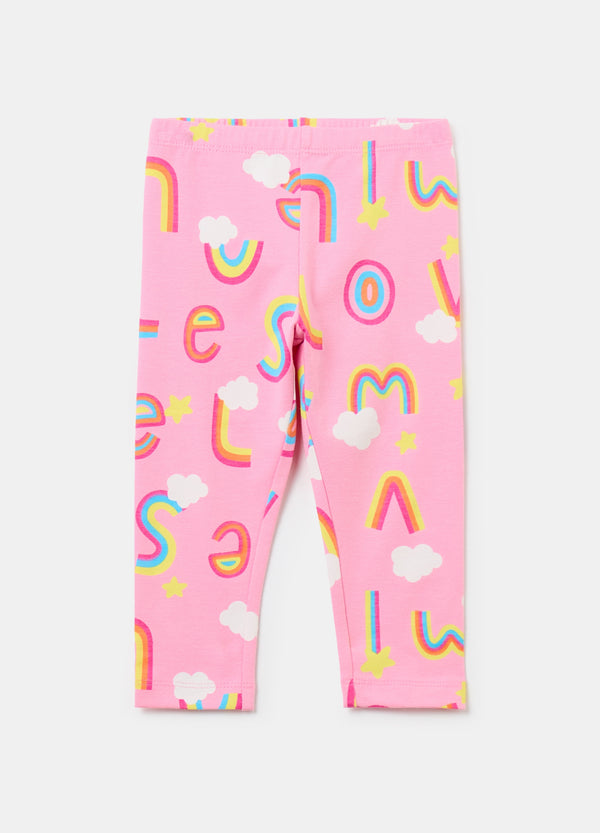 Ovs Printed Stretch Cotton Leggings
