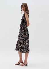 Long Floral Dress With Smock Stitch