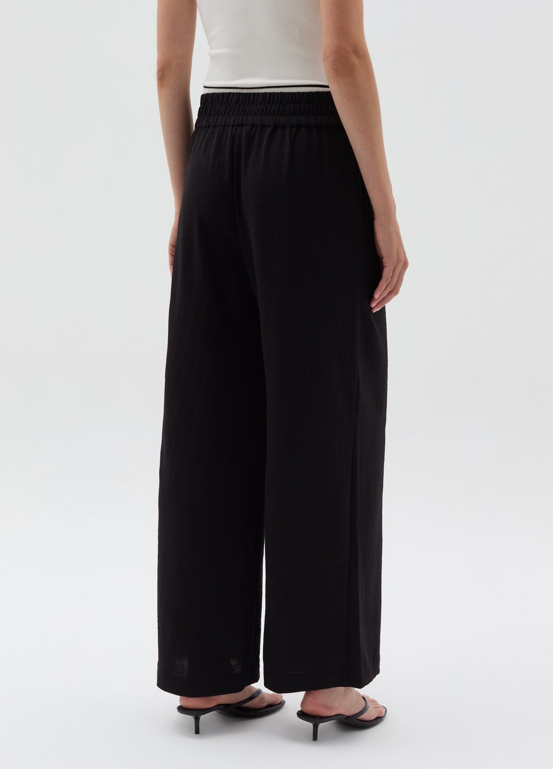 Crinkle-Effect Fluid Trousers
