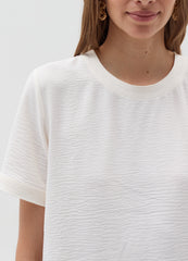 Crinkle-Effect Blouse With Small Splits