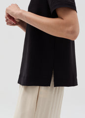 Crinkle-Effect Blouse With Small Splits