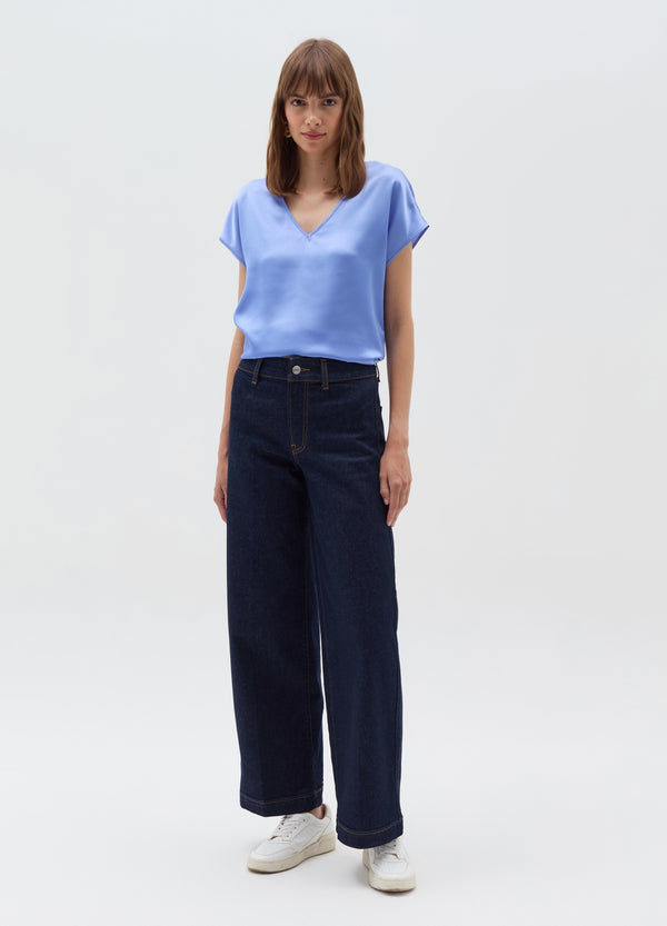 Ovs Satin Blouse With V Neck