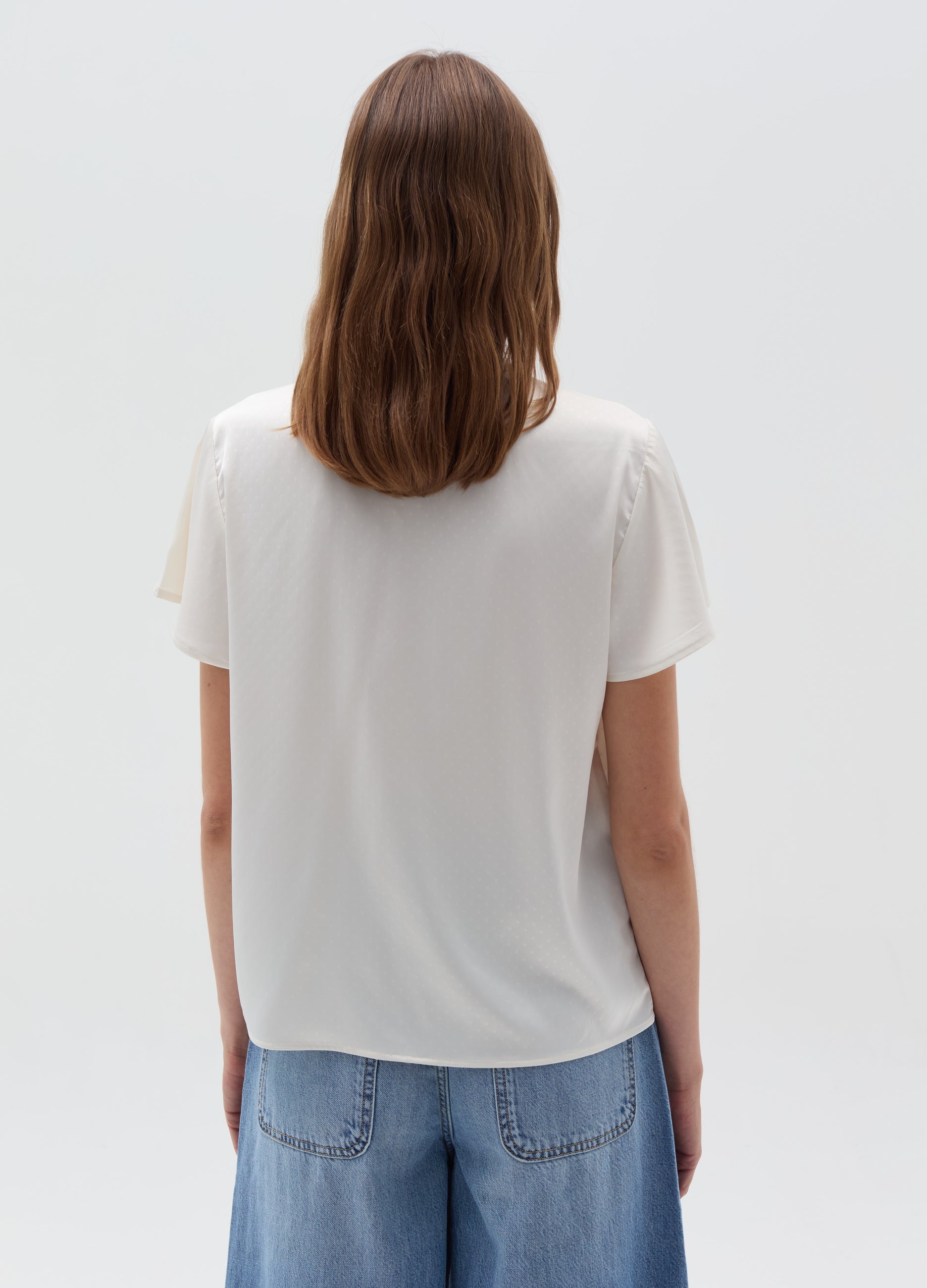 Ovs Blouse With Foulard And Jewel Buttons