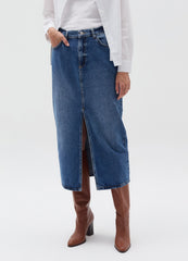 Midi Pencil Skirt In Denim