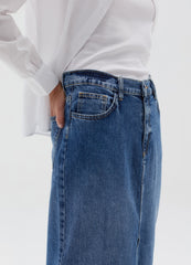 Midi Pencil Skirt In Denim
