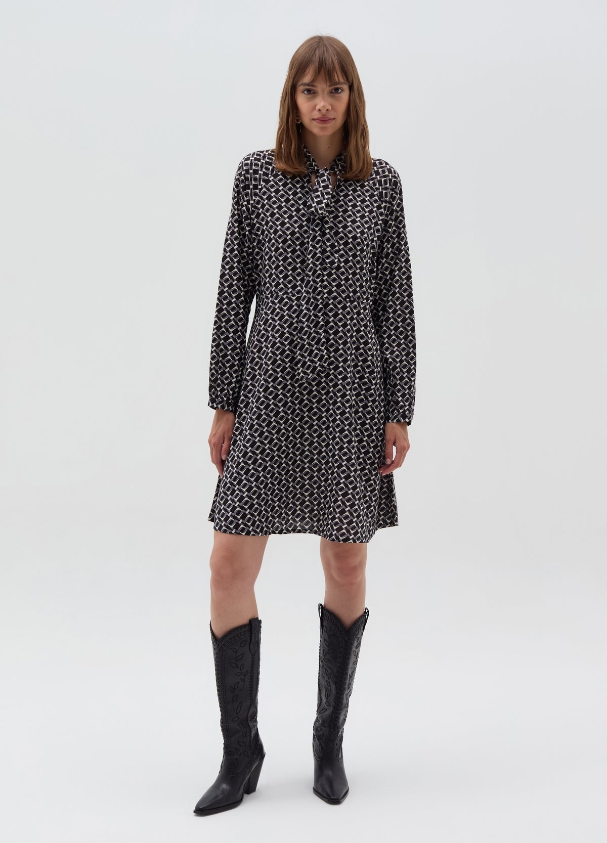 Ovs Short Dress With Print With Foulard