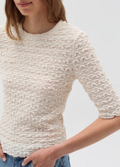 Pointelle T-Shirt With Raised Design