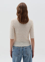 Pointelle T-Shirt With Raised Design