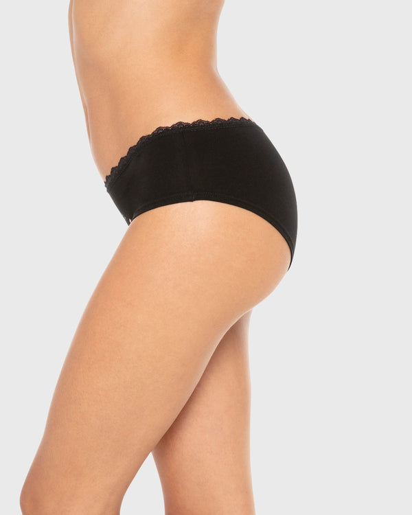 Isla & Evie Printed Cotton Hipster Panty Black Placement / S