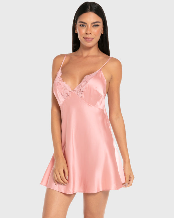 Isla & Evie Satin Wired Slip Vintage Rose / S