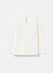 Long-Sleeved T-Shirt With Diamantés And Print