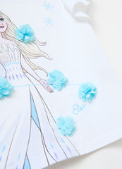 T-Shirt With Elsa Print And Applications