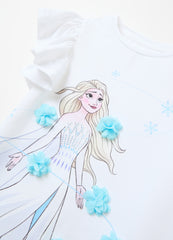 T-Shirt With Elsa Print And Applications