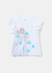 T-Shirt With Elsa Print And Applications
