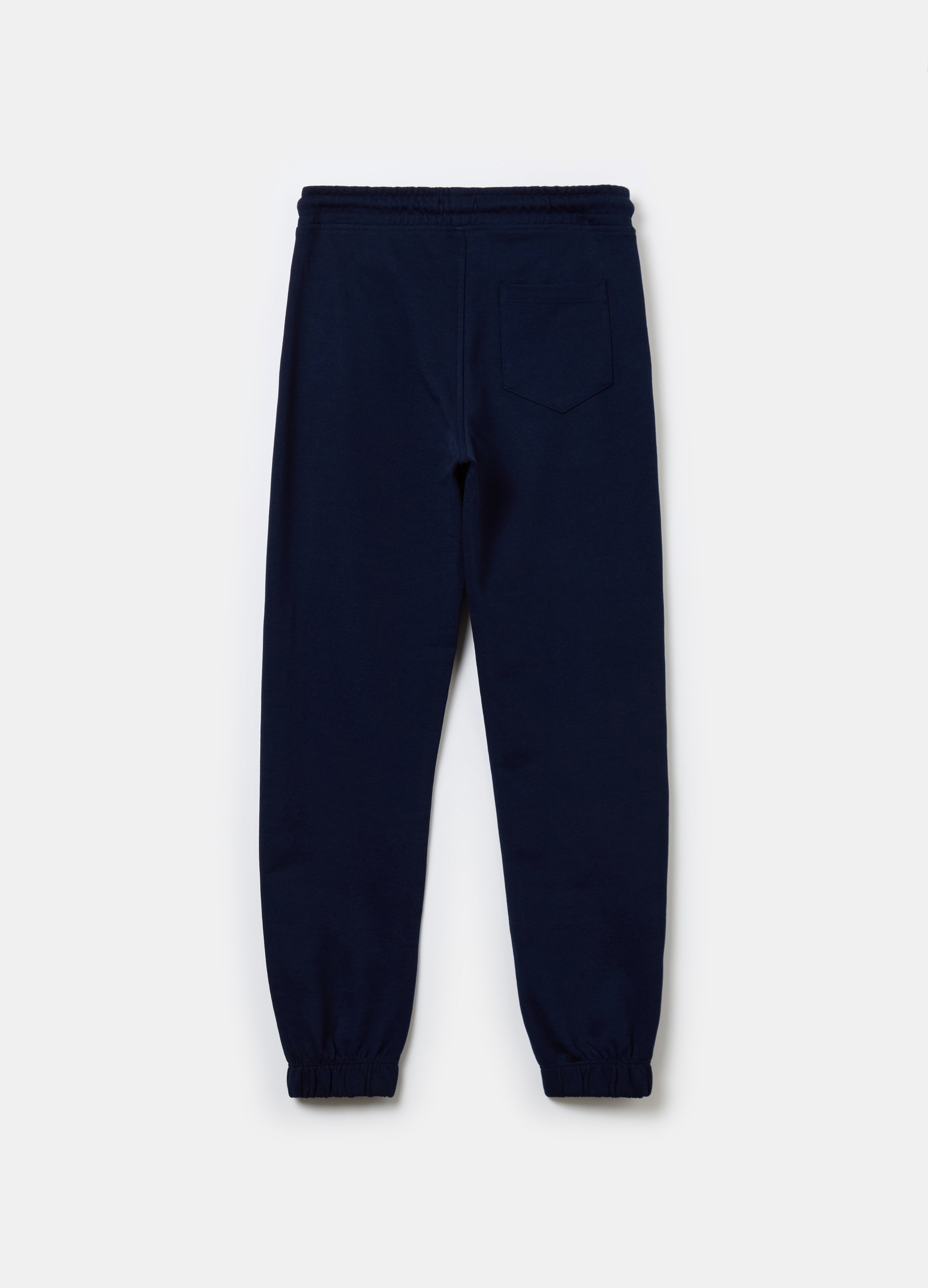 Ovs Solid Colour Fleece Joggers With Drawstring
