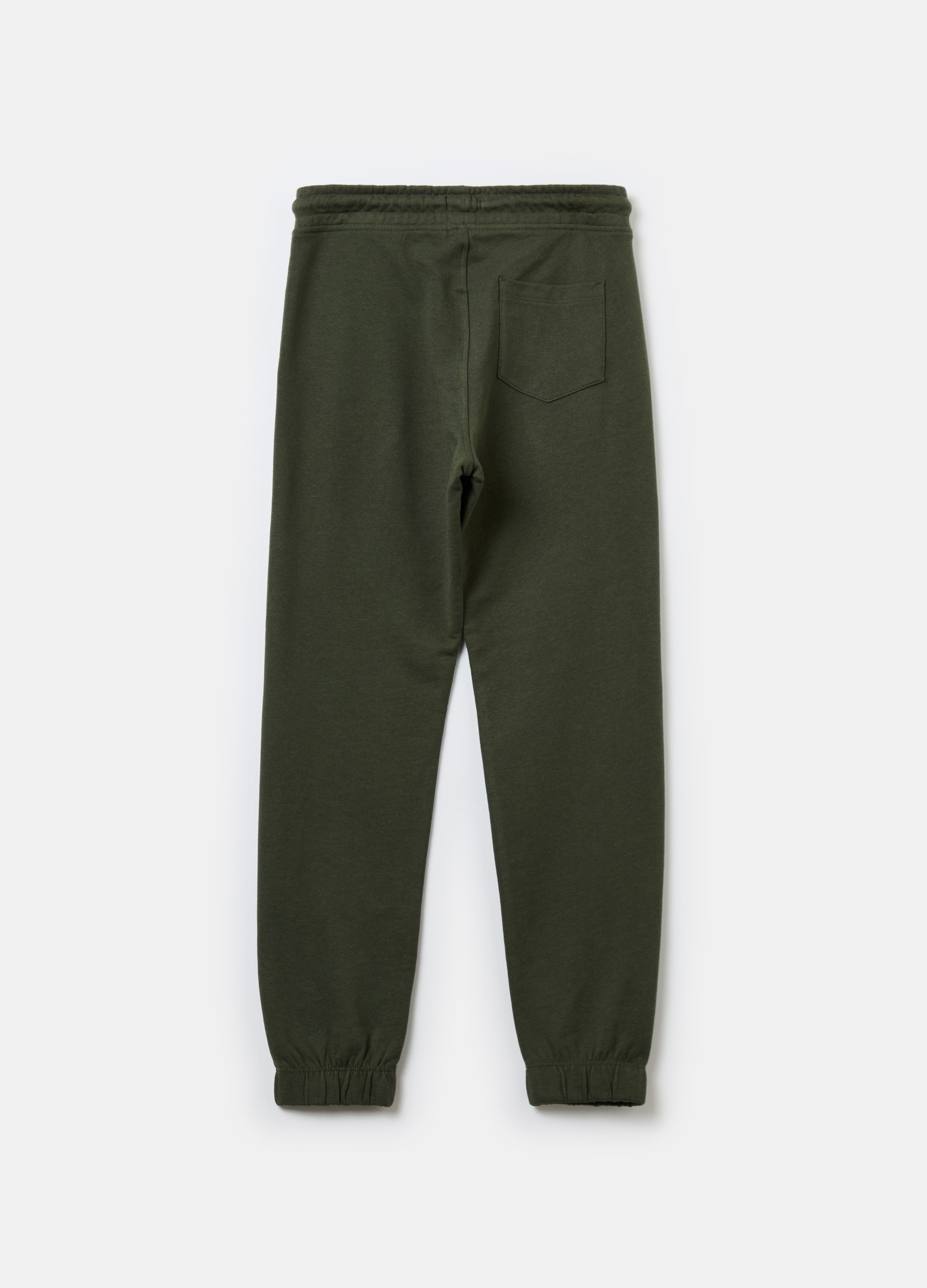 Ovs Solid Colour Fleece Joggers With Drawstring