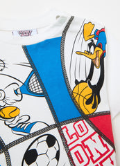 T-Shirt With Taz, Bugs Bunny And Daffy Duck Print