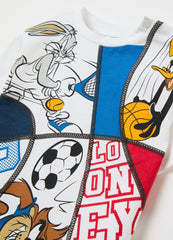 T-Shirt With Taz, Bugs Bunny And Daffy Duck Print