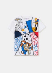 T-Shirt With Taz, Bugs Bunny And Daffy Duck Print