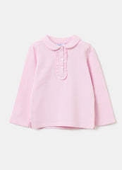 Piquet Polo Shirt With Frills