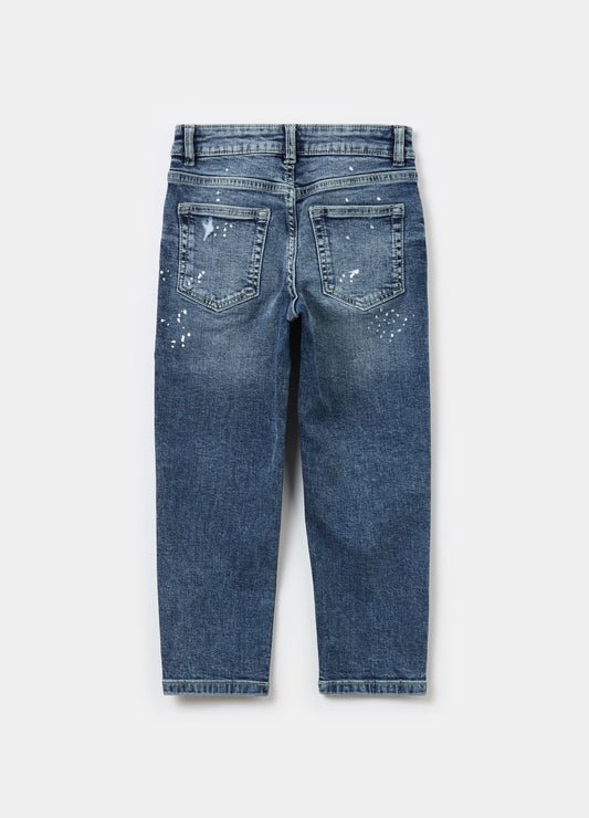 Five-pocket jeans with abrasions