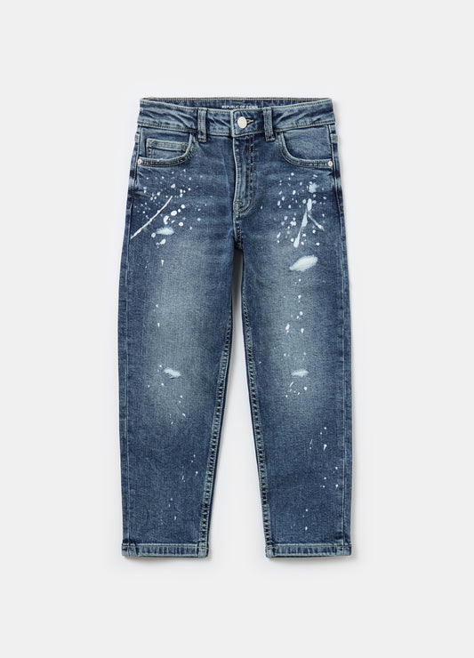 Five-pocket jeans with abrasions