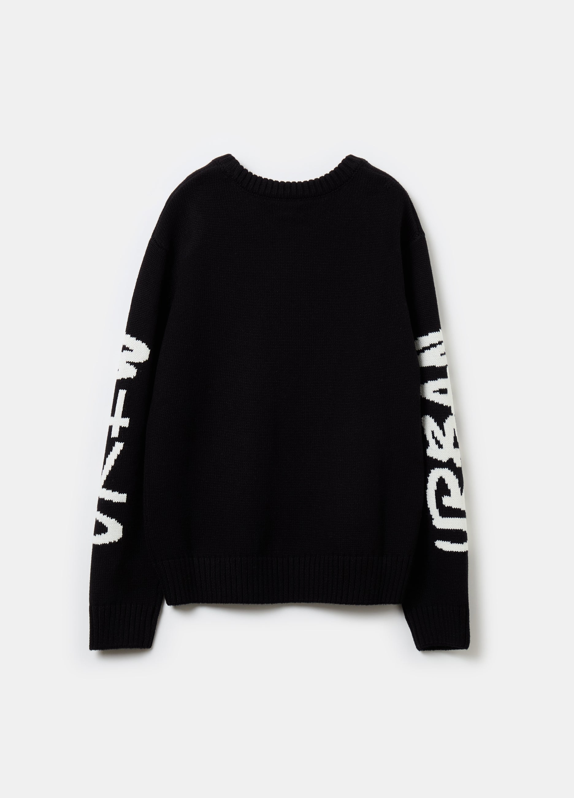 Oversized Pullover With Jacquard Lettering